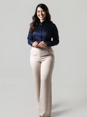 Camisa Fem. REF: 603 - Tricoline Azul Marinho