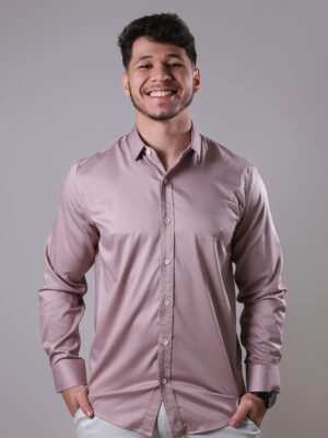 Camisa Premium Lux Xury Masc. Bambu Caqui